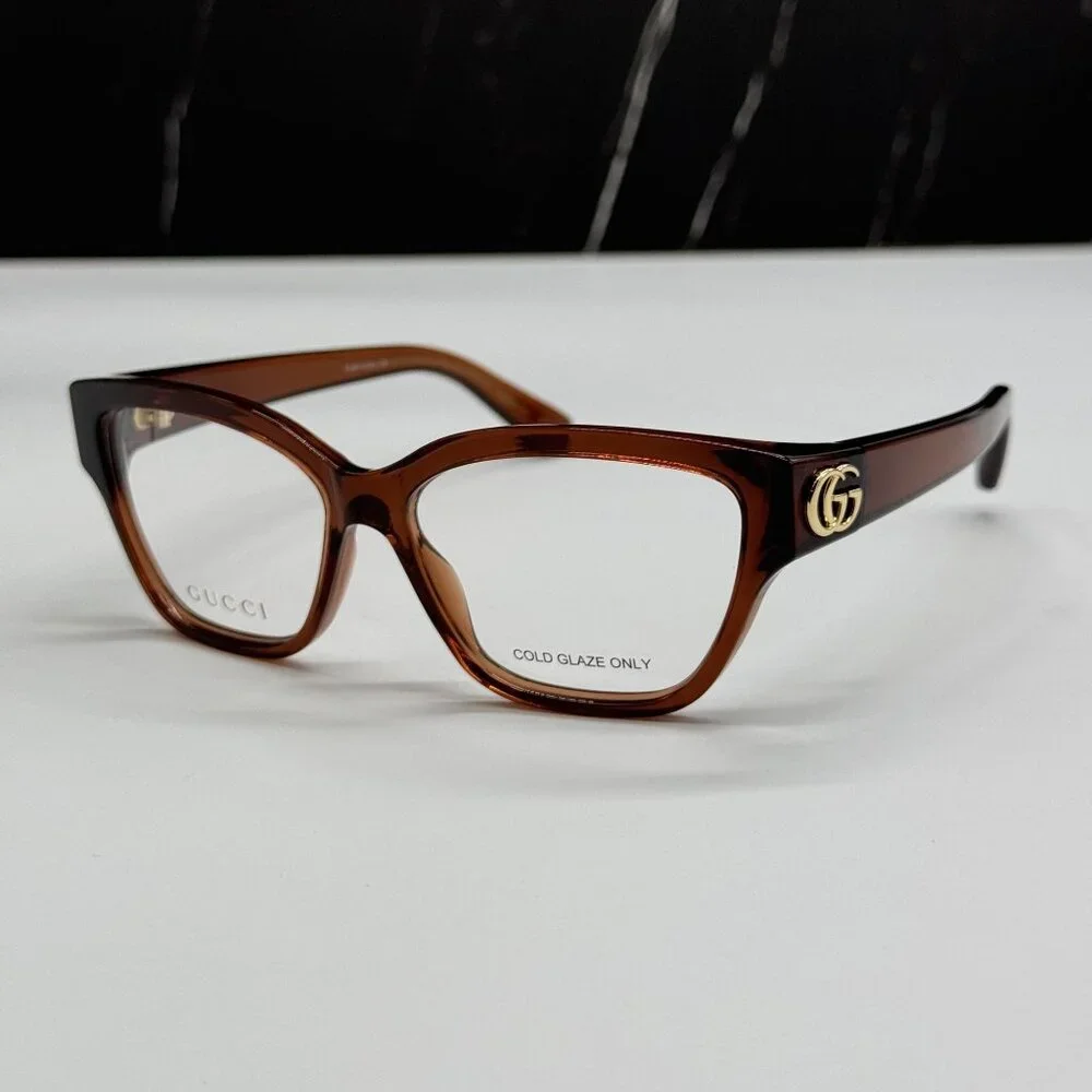 NEW GUCCI GG1597O 003 EYEGLASSES BROWN WOMEN EYEWEAR GUCCI